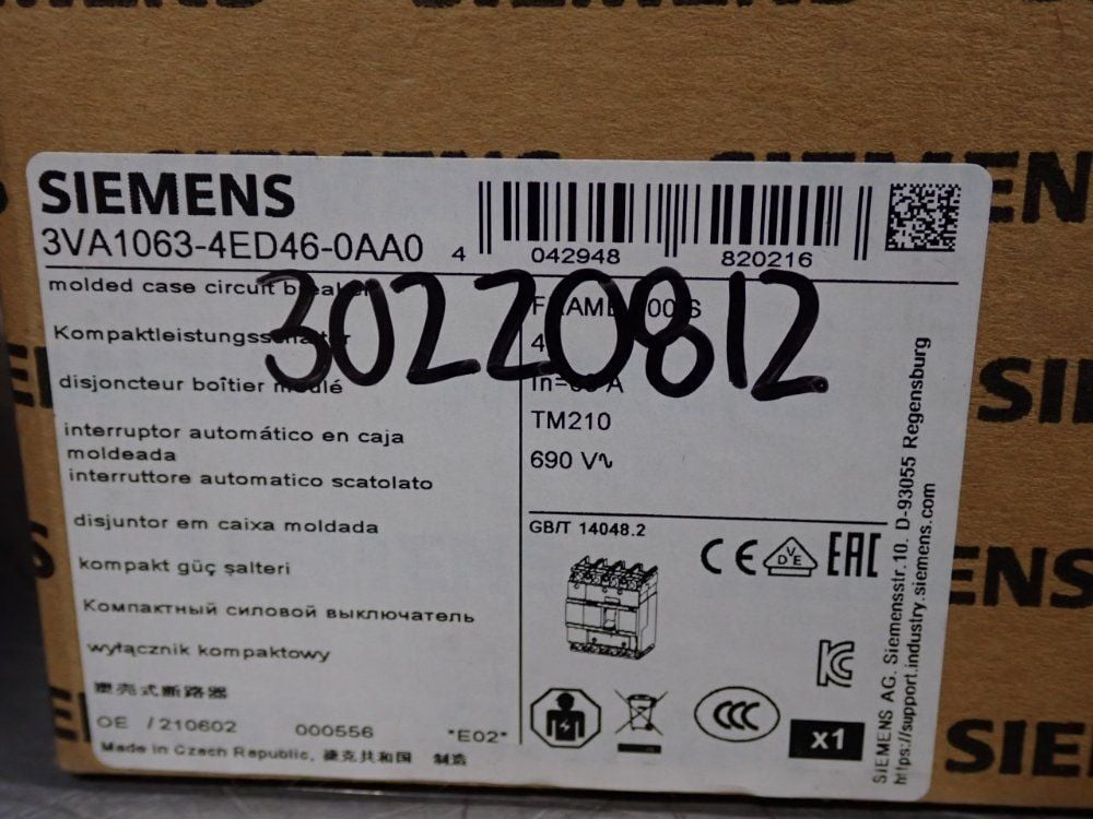 Siemens #3VA1063-4ED46-0AA0, Circuit Breaker - Image 10