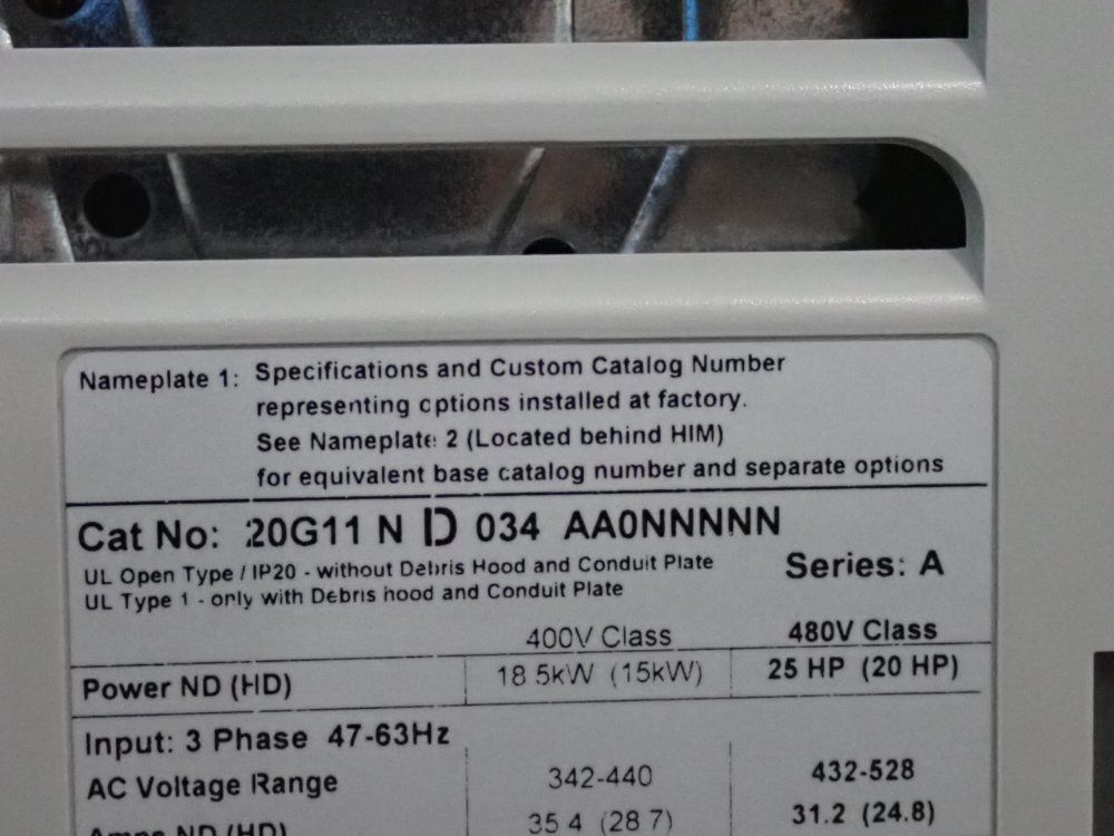 Allen-Bradley #20G11ND034AA0NNNNN, PowerFlex 755 AC Drive, 25 HP, Series A, 2014 - Image 4