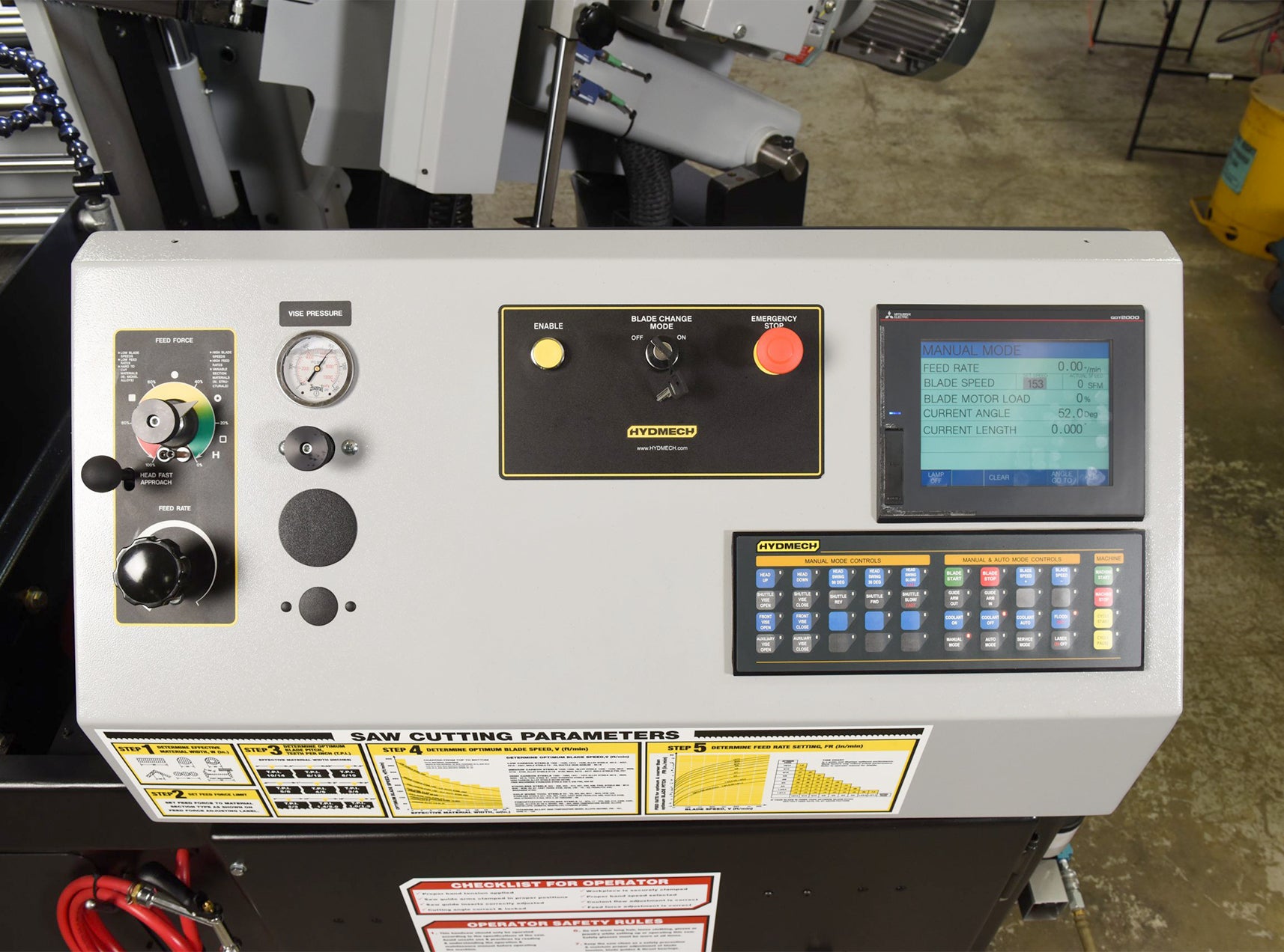 20" x 30" Hyd-Mech #M-20A, horizontal pivot band saw, 1-1/2" x 20' 6" blade, 10 HP, coolant - Image 5