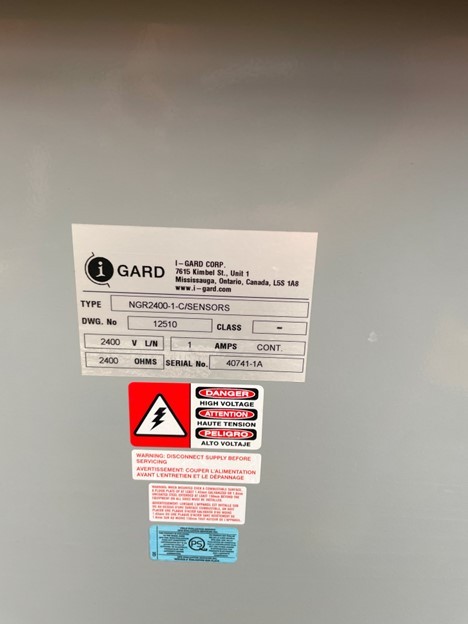 1 Amp. I-Gard #NGR2400-1-C, Neutral Grounding Resistor, 2400 Ohms, 2400 Line Volts (2 available) - Image 4