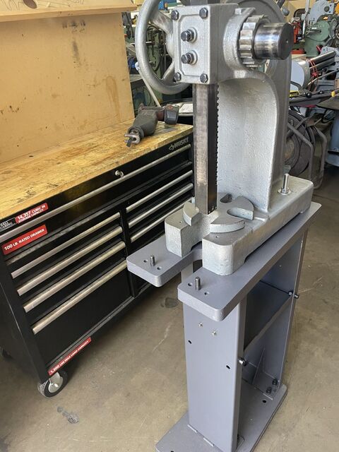 3 Ton, Import, Arbor Press, 12" stroke, 12" open, 6 throat, Dayton stand - Image 1