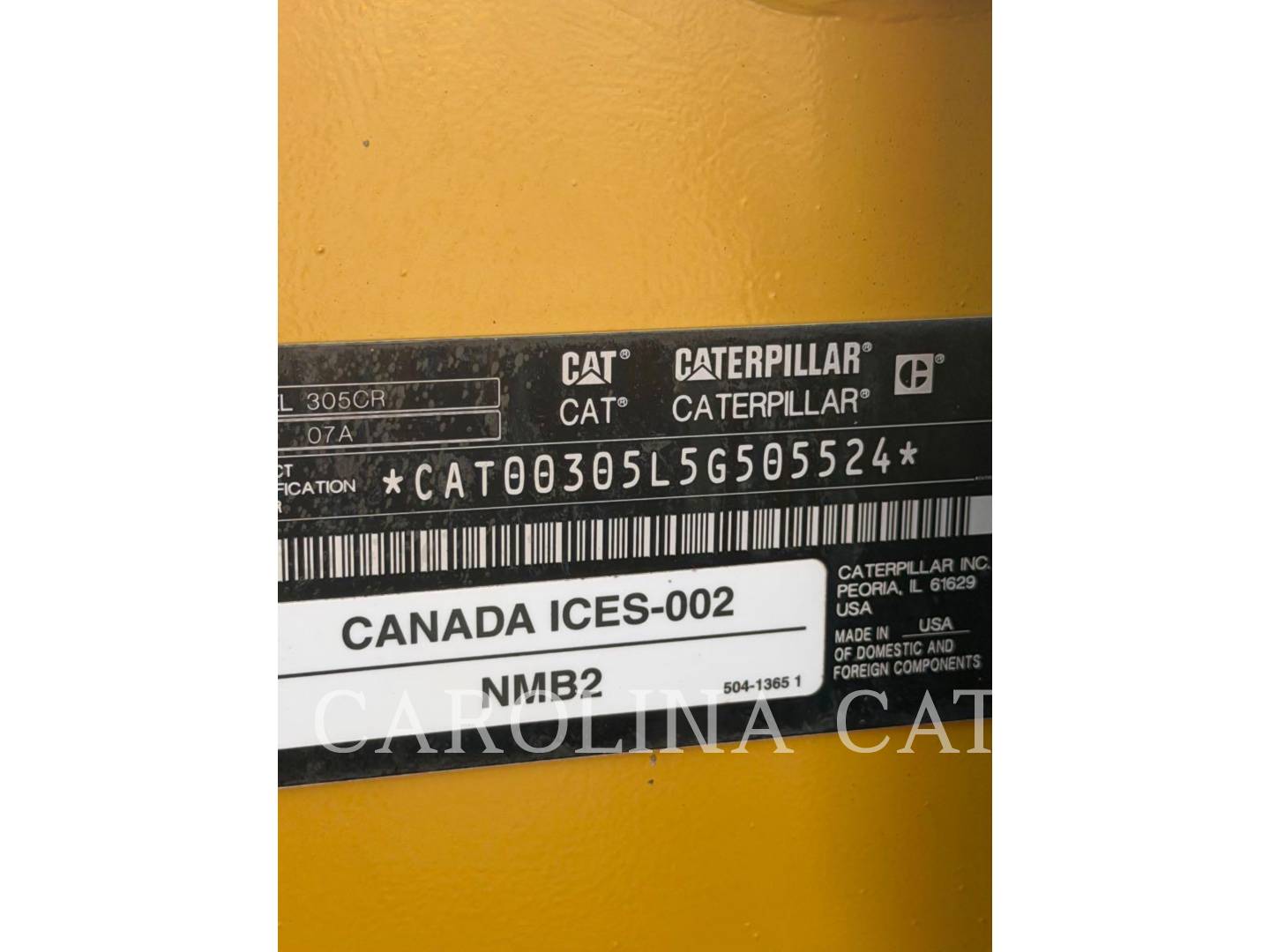 Cat 305 CR CTQ, Mini Excavator, 75 hours, S/N: 5G505524, 2024 - Image 6