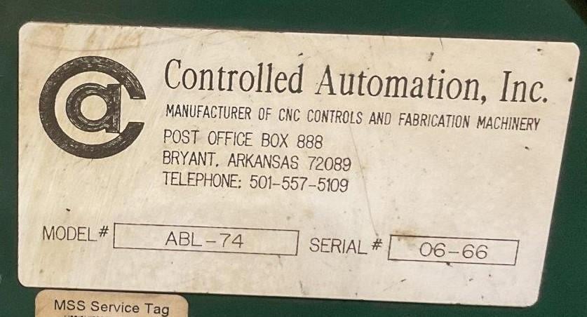 6" x 6" x 1/2" Controlled Automation #ABL-74, automatic angle punch & shear line, 74 tons, 4 transfer arms - Image 3