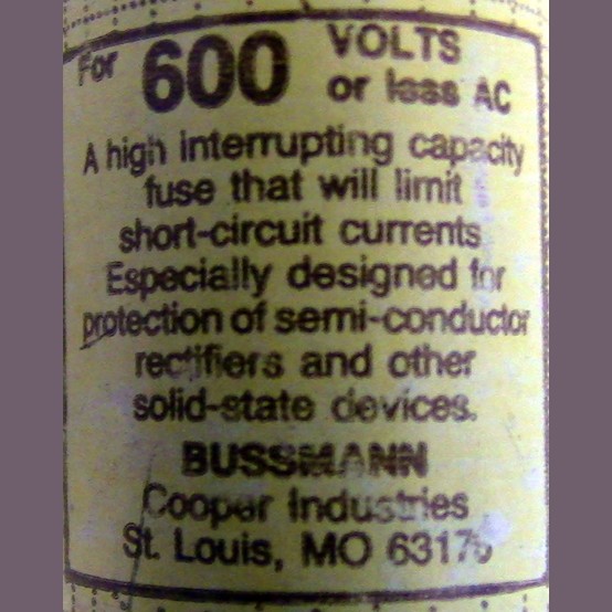 10 Amp 600 Volts Bussmann #KBC-10, Rectifier Fuse (4 available) - Image 3
