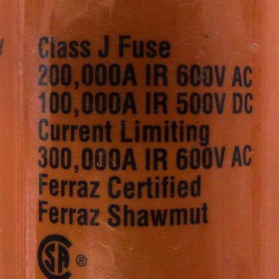 125 Amp 600 Volts Ferraz Shawmut #AJT125, Class J Fuse, Dual Element Time Delay (39 available) - Image 3