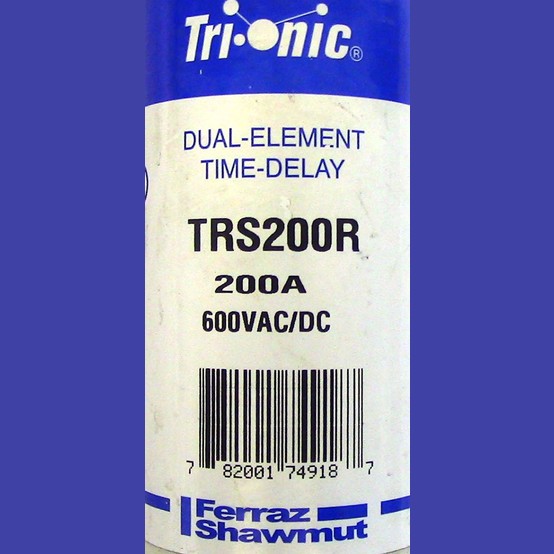200 Amp 600 Volts Ferraz Shawmut #TRS200R, Class RK-5 Fuse, Dual Element Time Delay (3 available) - Image 2