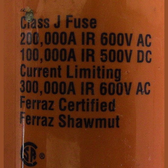 250 Amp 600 Volts Ferraz Shawmut #AJT250, Class J Fuse, Dual Element Time Delay (24 available) - Image 3