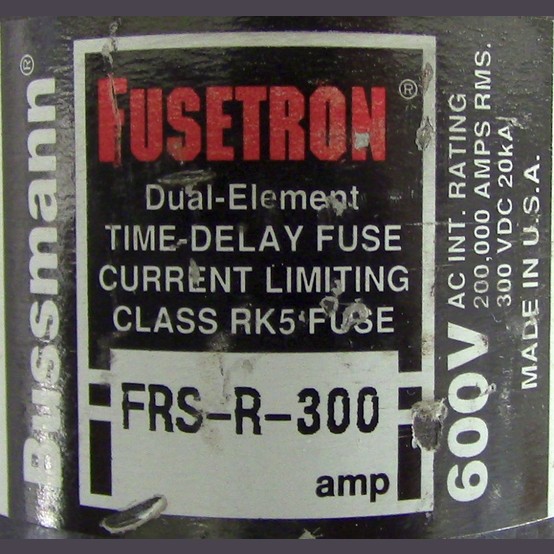 300 Amp 600 Volts Bussmann #FRS-R-300, Class RK-5 Fuse, Dual Element Time Delay (3 available) - Image 2