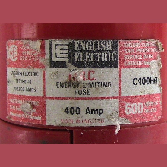 400 Amp 600 Volts English Electric #C400HR, Class H Fuse (4 available) - Image 2