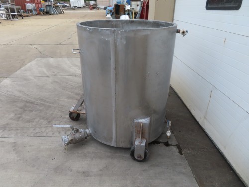 200 gallon Stainless Steel Jacketed Tank, 37.75" diameter x 52" tall tank, 3" bottom side outlet w/ ball valve - Image 2