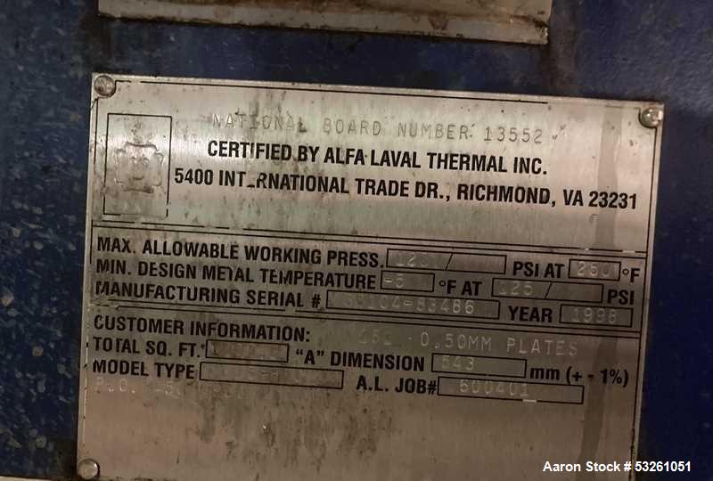 1,207.2 sq.ft., Alfa-Laval #M15-BFG, Plate and Frame Heat Exchanger, 181 plates - Image 7