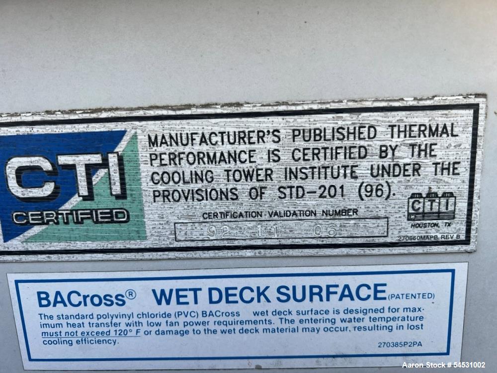 BAC Baltimore Aircoil #33620-2TR, Series 3000 Cooling Tower, 1800 RPM, 3,600 GPM, 2000 (2 available) - Image 10