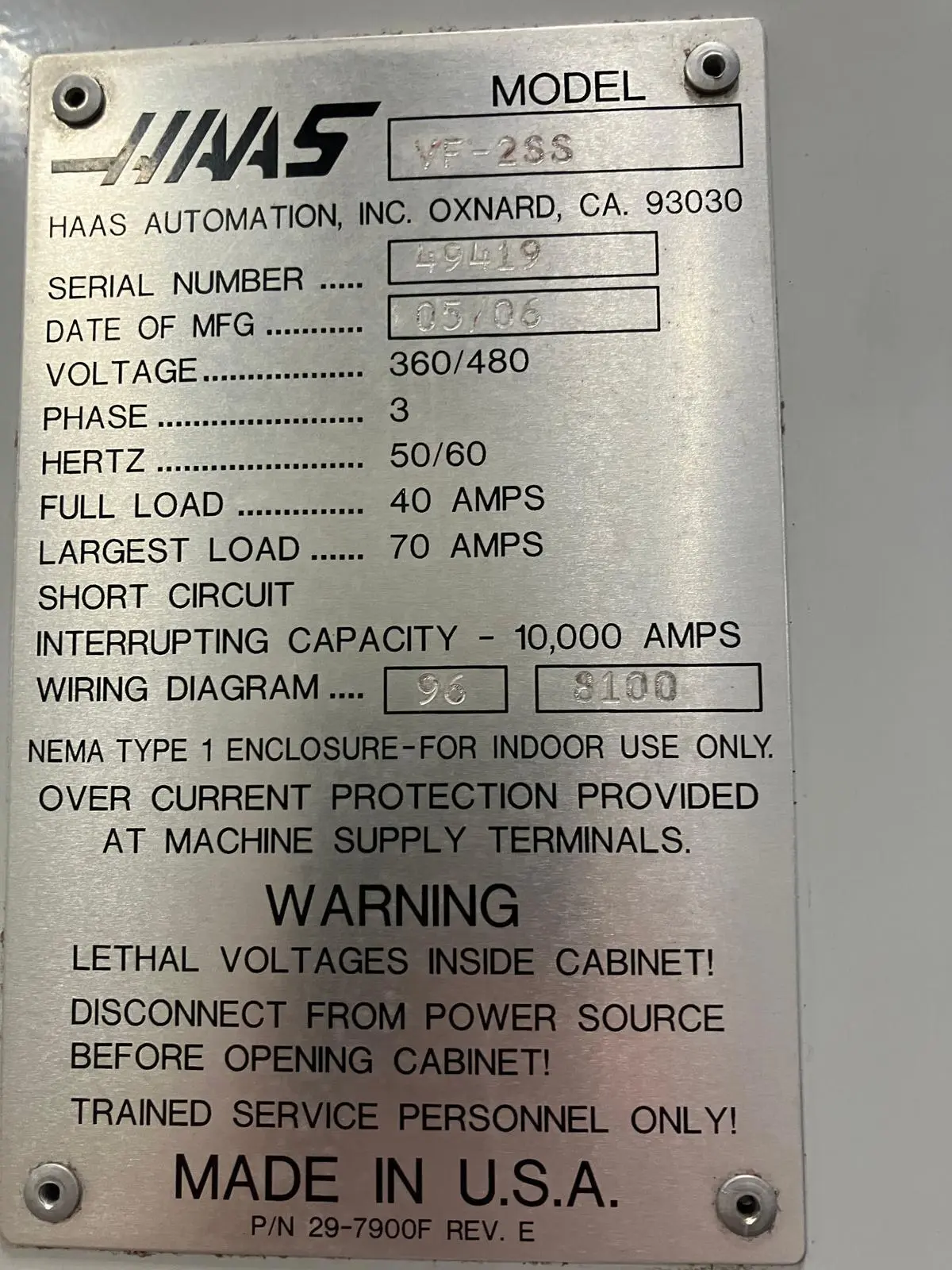 Haas #VF-2SS, Vertical CNC Machining Center, 30" X, 16" Y, 20" Z, CT40/BT40, 12,000 RPM, 30 HP, 24/1 - Image 7