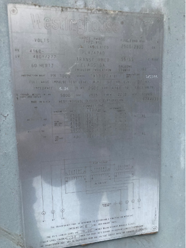 2500 KVA, 4160 Primary, 480Y/277 Secondary, Plazapad Pad Mount Transformer, 3 Phase - Image 4