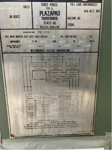 2500 KVA, 4160 Primary, 480Y/277 Secondary, Plazapad Pad Mount Transformer, 3 Phase - Image 5