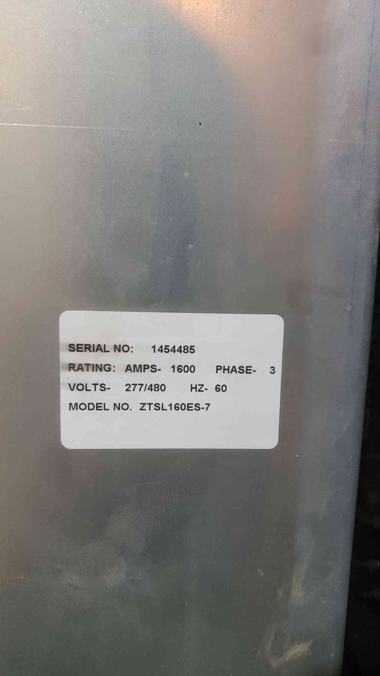 1600 Amp. GE Zenith #ZTSL160ES-7, Automatic Transfer Switch, 480 Volts, 3 Phase - Image 4