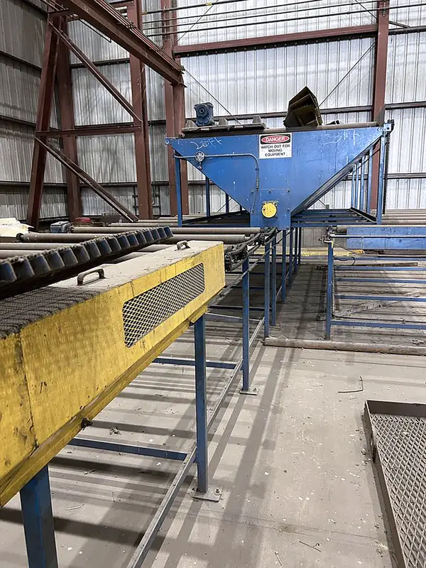 Wheelabrator, conveyor shot blaster, 72" width x 12" H plate, 24" width x 36" H beam, (4) 30 HP wheels, 367 - Image 8