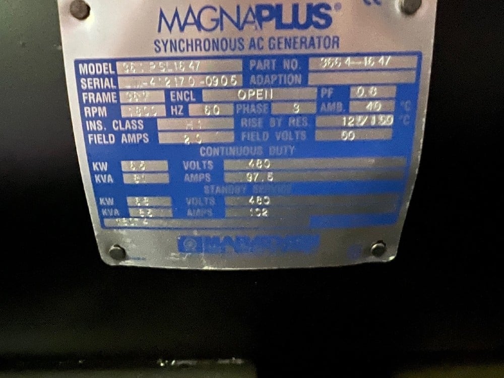 68 KW Magnum #MMG80, Generator Set, 2005, Only 5 Hrs! Trailer Mounted w. Fuel Tank - Image 7