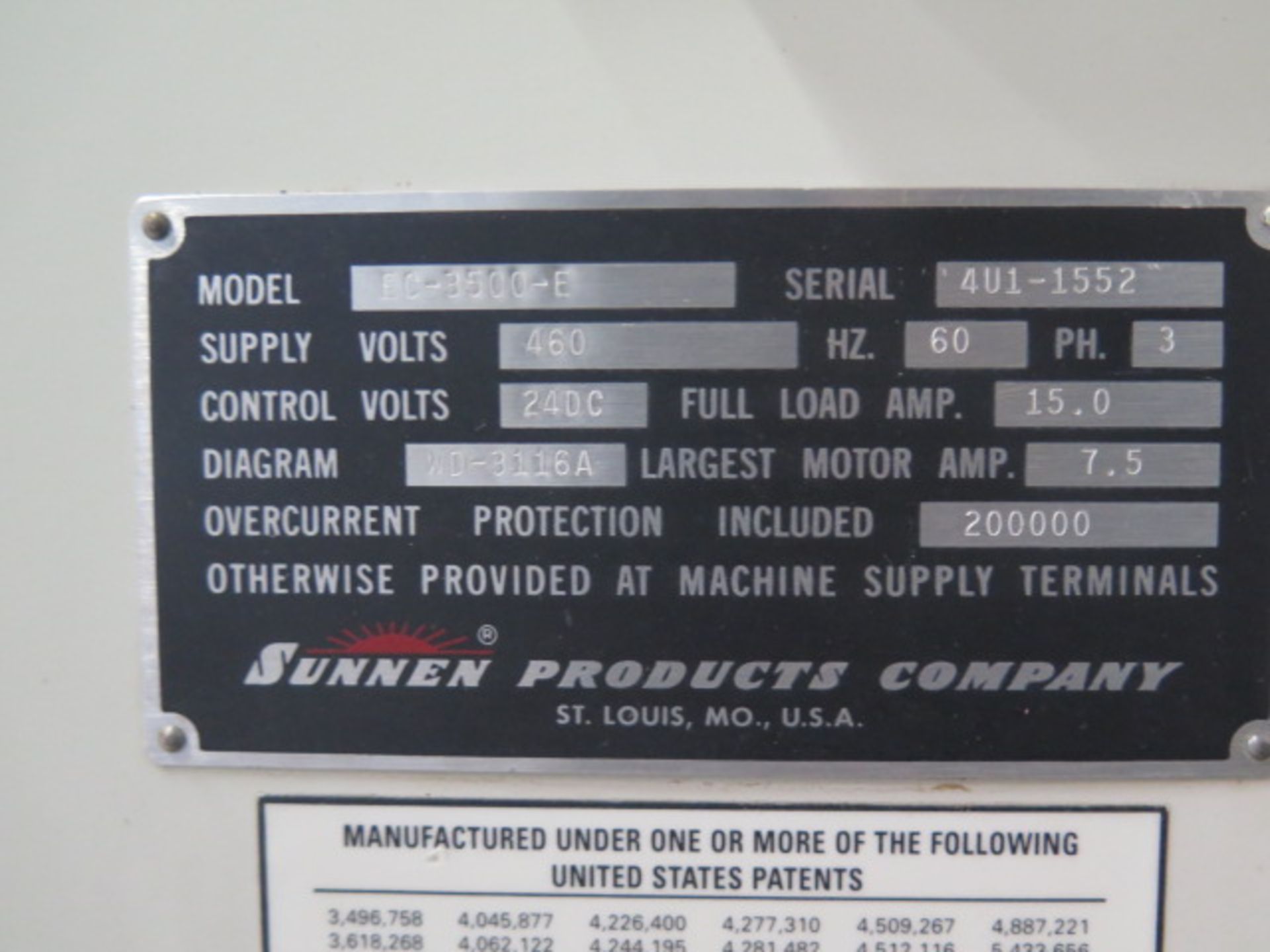 Sunnen #EC-3500-Eclipse, Horizontal Power Stroking Hone, 0.060"- 6.5" stroke, 5.5 HP, 200-3000 RPM, 1996 - Image 10