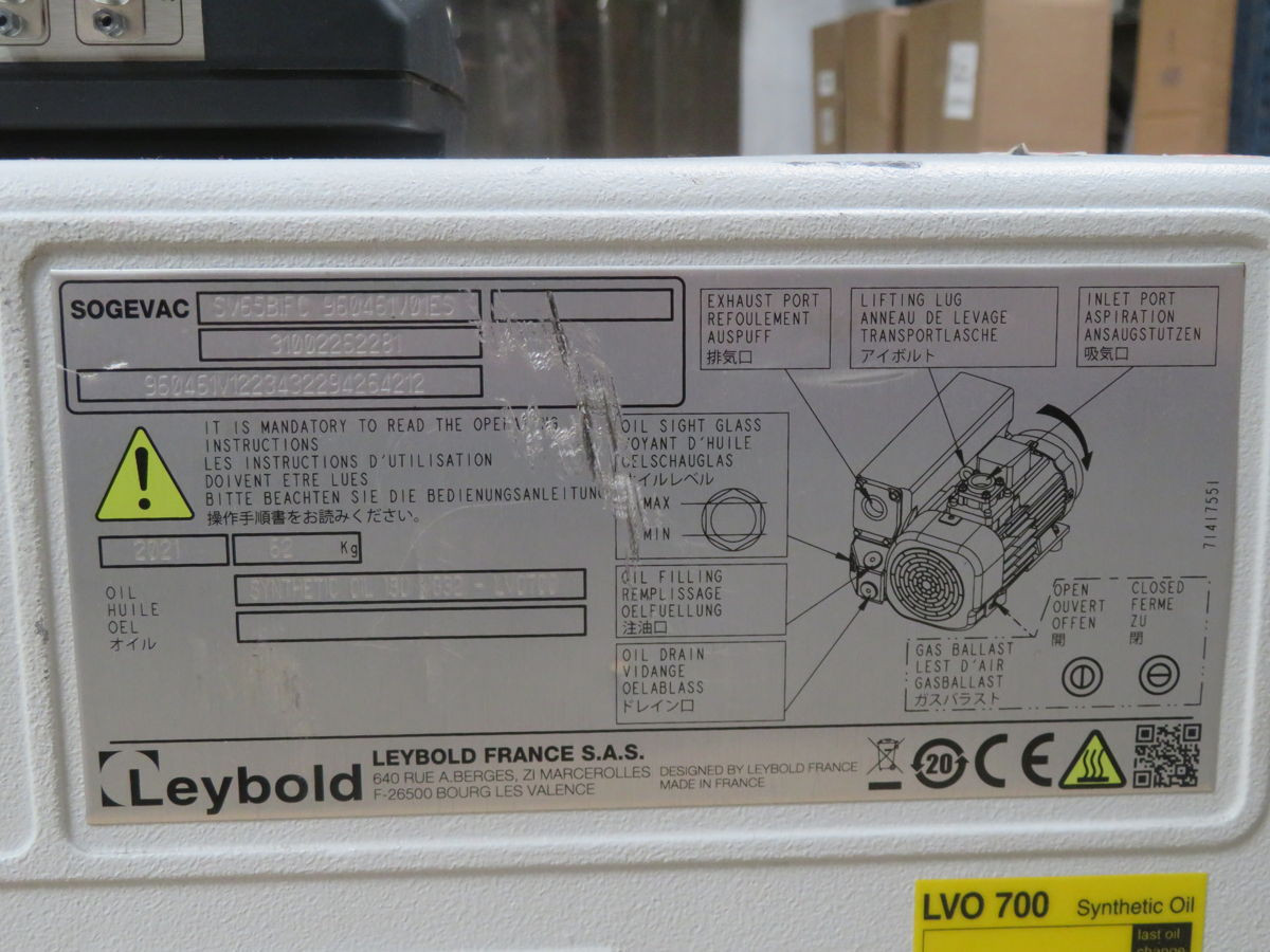 38.3 CFM, Sogevac #SV40-65-BIFC, Rotary Vane Vacuum Pump, 200-240 V., 1.5 kW (2 available) - Image 7