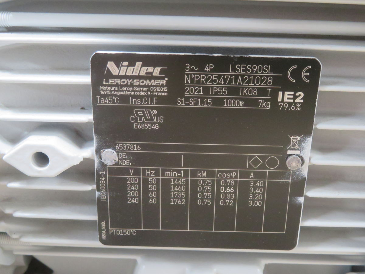 38.3 CFM, Sogevac #SV40-65-BIFC, Rotary Vane Vacuum Pump, 200-240 V., 1.5 kW (2 available) - Image 9