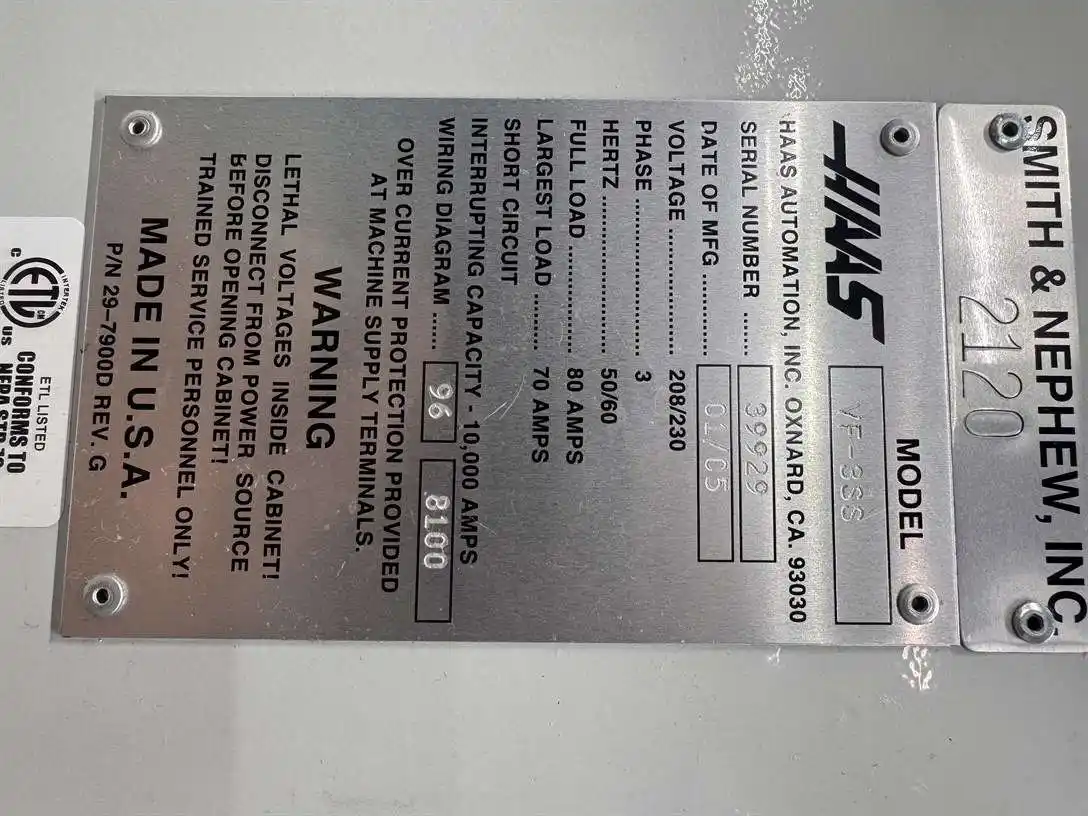 Haas Super #VF-3SS, 4th Axis vertical machining center, 12000 RPM, 24 automatic tool changer, Cat 40, Haas - Image 10