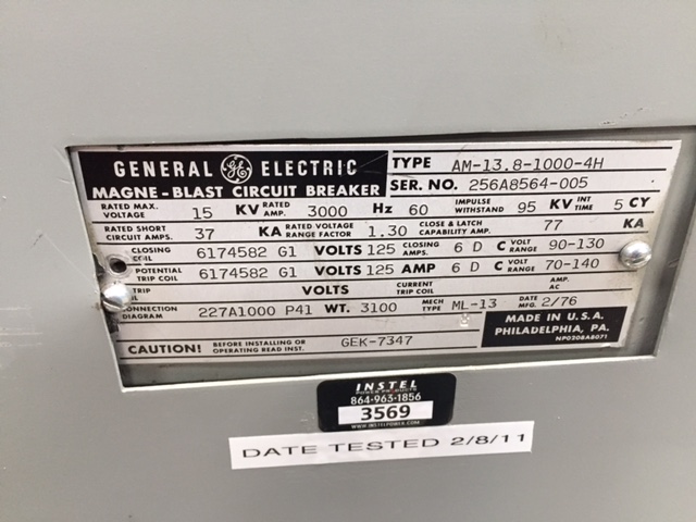 3000 Amps, General Electric, am-13.8-1000-4h vacuum conversion - Image 6
