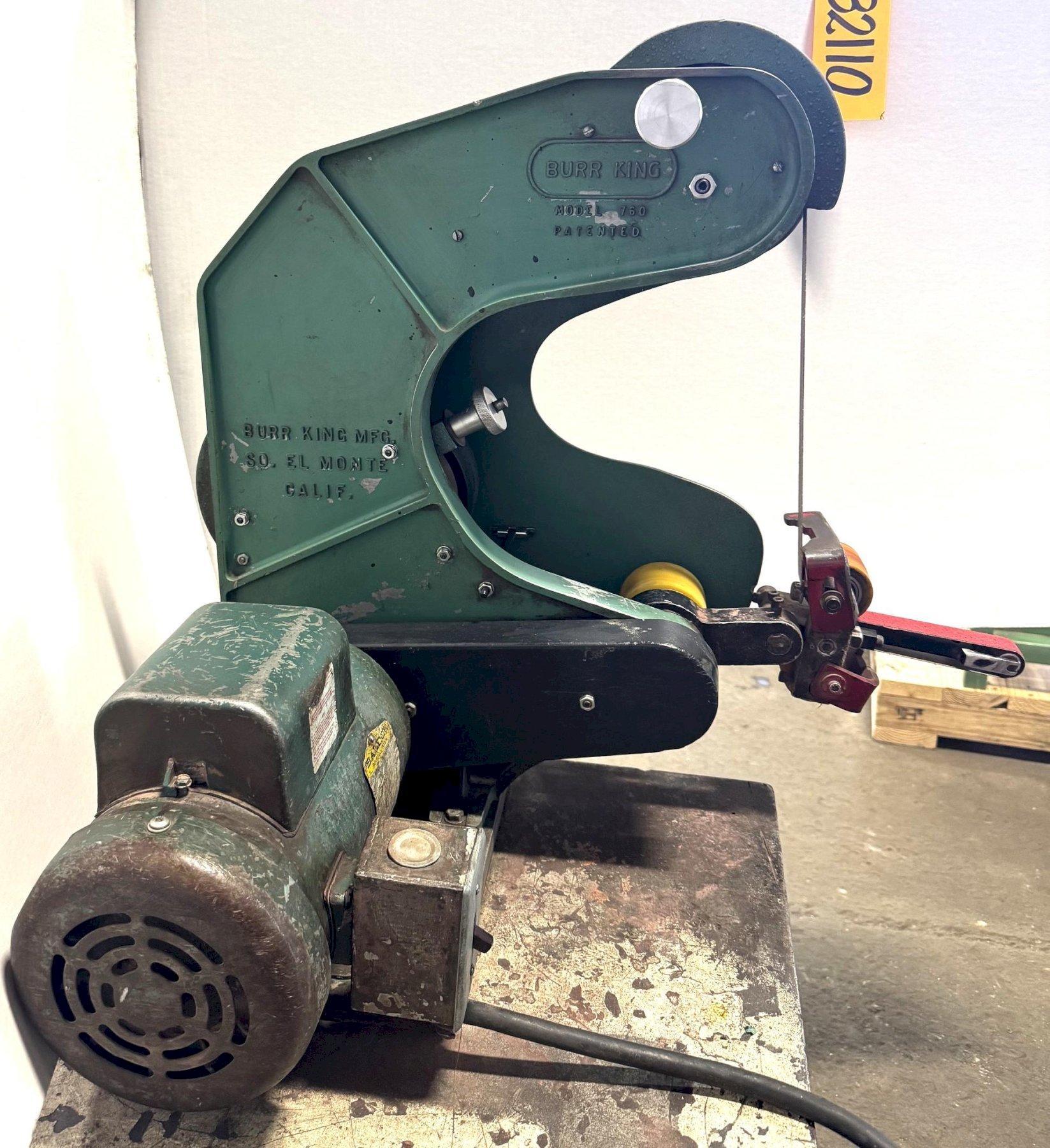 1-1/2" x 60" Burr King #760, belt grinder, 8000 SFPM, 8-7/8" throat, 1-1/2 HP, 220 V., 1 Ph. (2 available) - Image 6