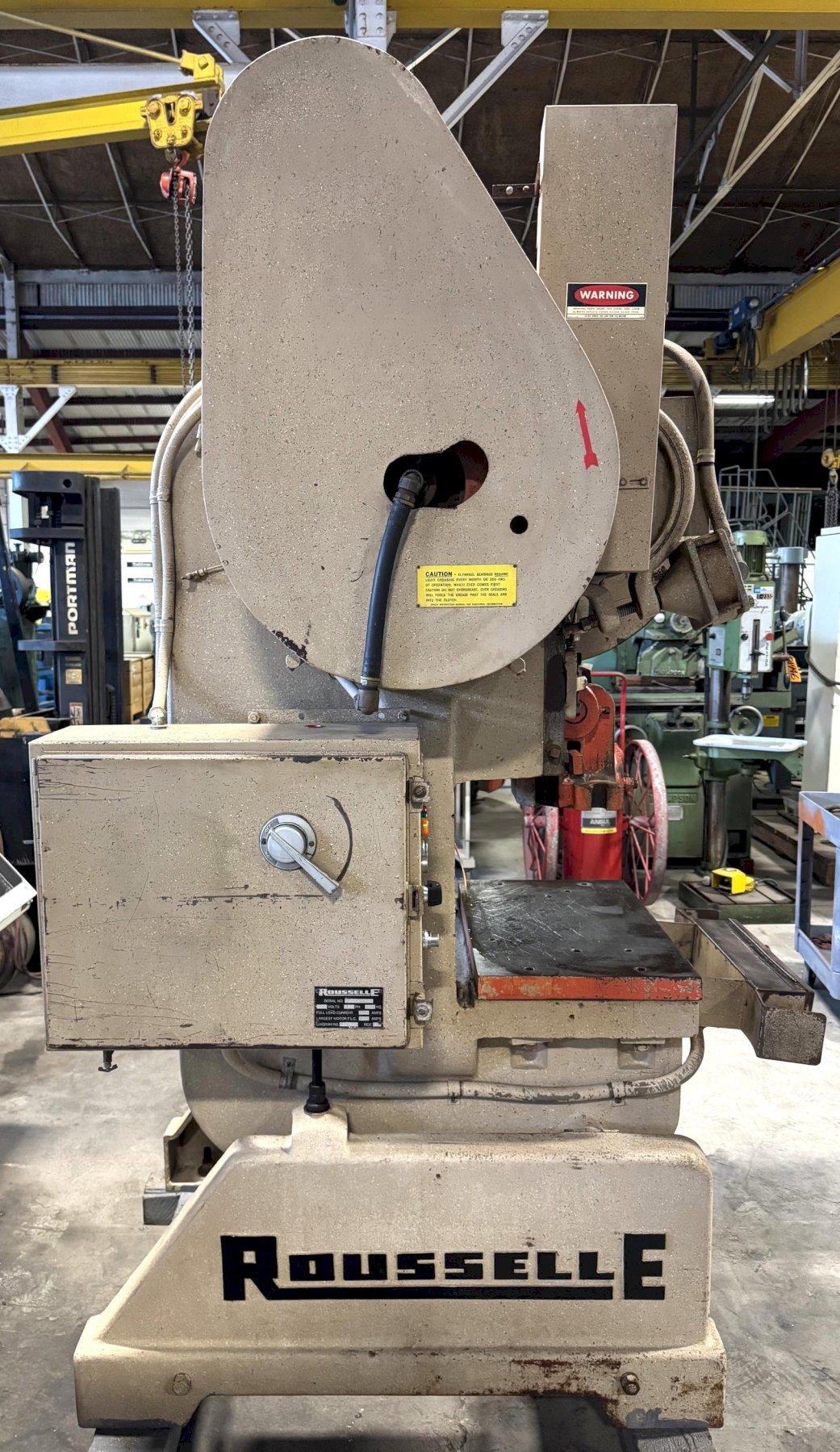 40 Ton, Rousselle #4, OBI press, 3" stroke, 12" Shut Height, 26" x 16" bed, 45 SPM, 3 HP, air clutch - Image 7