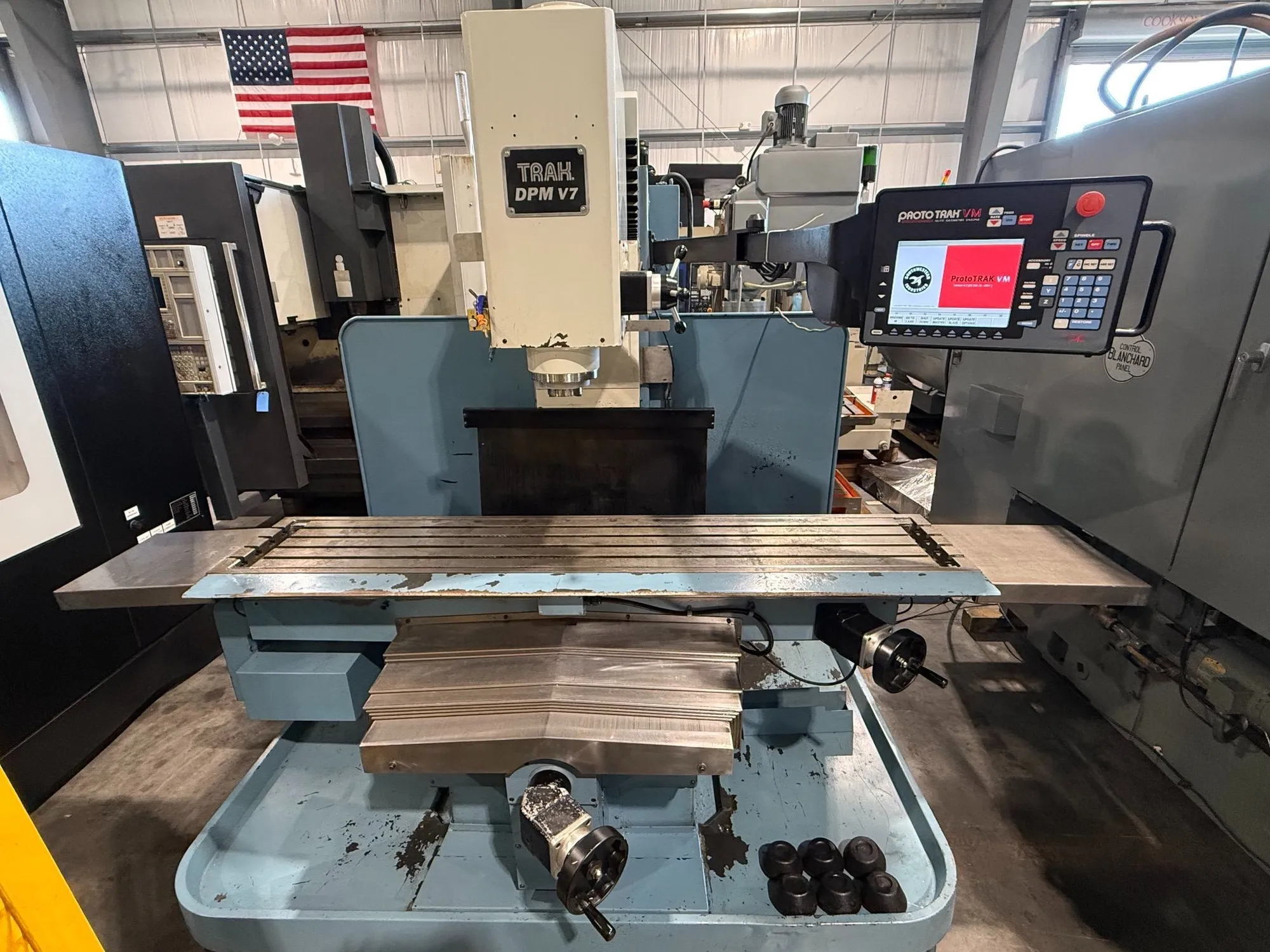 Southwestern Industries #TRAK-V7, CNC heavy duty vertical bed mill, 76" x14" tbl., 7.5 HP, 60" X, 23.5" Y - Image 1