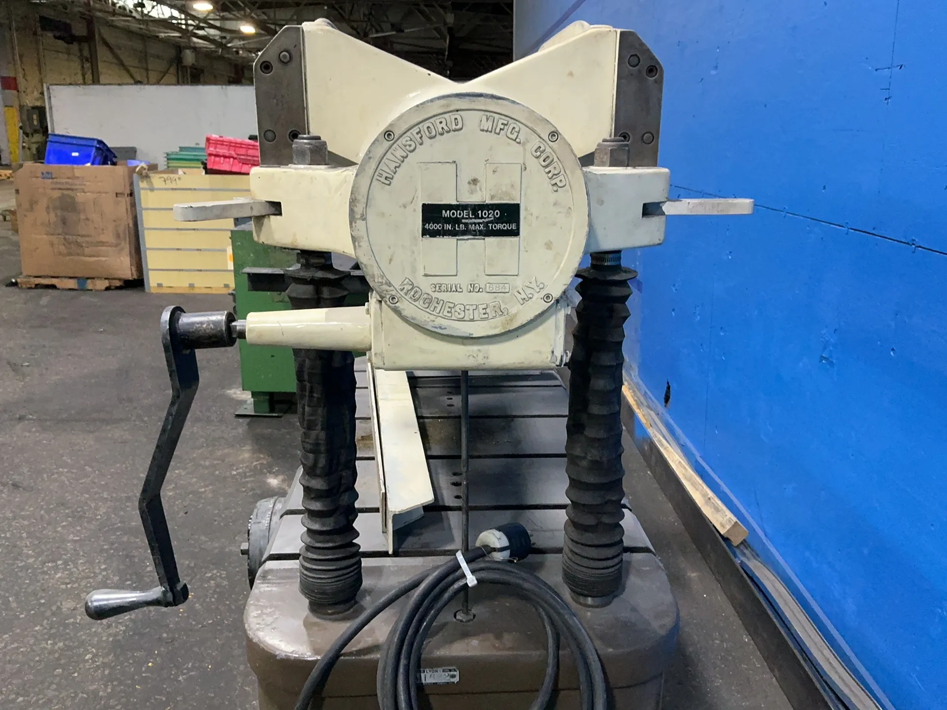 4000 lb. Hansford Davis #1020, Die Handler, 25" x 43" table, 1.5 HP - Image 2