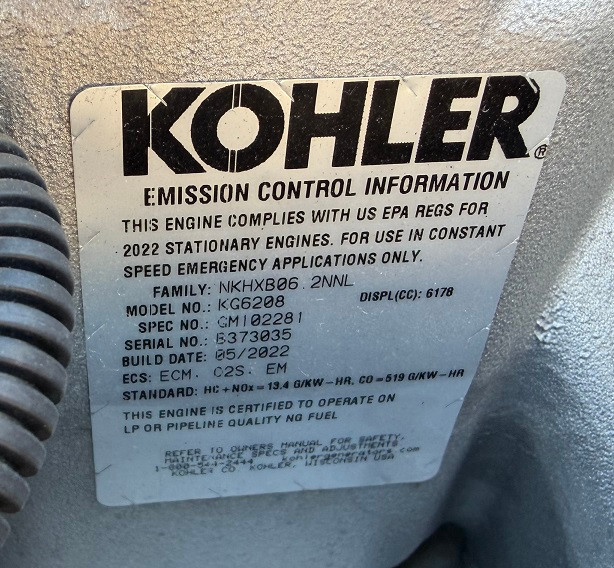40 KW Kohler #40KG, Natural Gas / Propane Generator, 120/240 Volts - Image 7