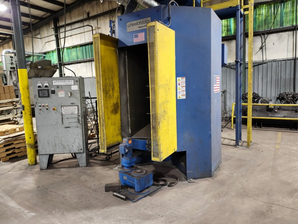 Wheelabrator, spin hanger blasting machine, 34 HP, extra hanger racks, dust collector, 2015 - Image 2