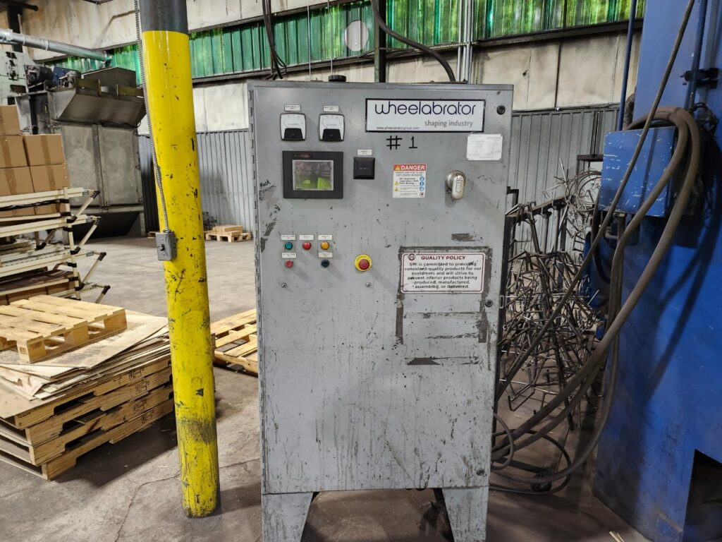 Wheelabrator, spin hanger blasting machine, 34 HP, extra hanger racks, dust collector, 2015 - Image 9