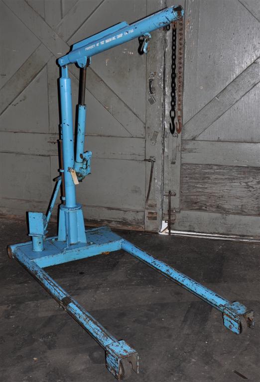 500 LB. Ruger #HP-1/4-CJ, Floor Crane, 90° Boom Swing, 44" Boom, Hydraulic Jack, Casters - Image 2