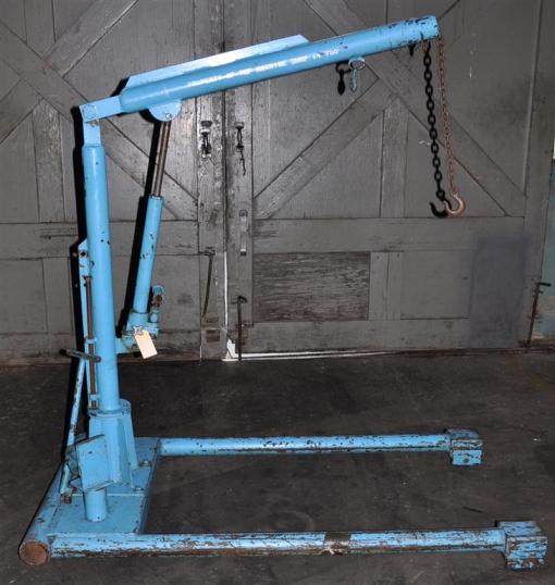500 LB. Ruger #HP-1/4-CJ, Floor Crane, 90° Boom Swing, 44" Boom, Hydraulic Jack, Casters - Image 3