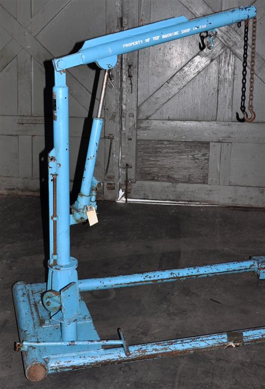 500 LB. Ruger #HP-1/4-CJ, Floor Crane, 90° Boom Swing, 44" Boom, Hydraulic Jack, Casters - Image 4