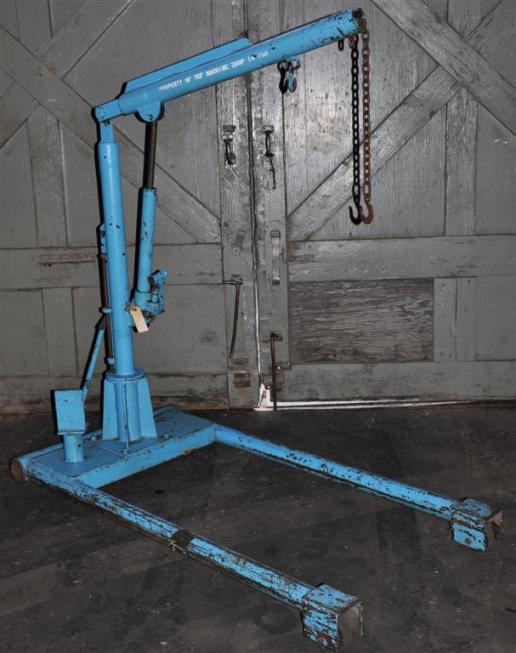 500 LB. Ruger #HP-1/4-CJ, Floor Crane, 90° Boom Swing, 44" Boom, Hydraulic Jack, Casters - Image 6
