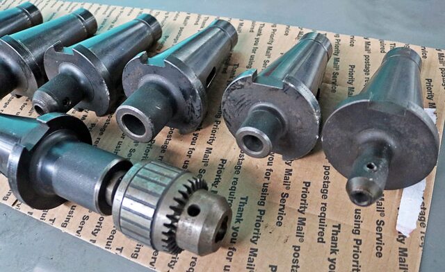 Erickson NMTB50 Quick Change Tool Holders, Set of (8), w/ Jacobs Drill Chuck, End Mill & Morse Taper Holders - Image 3