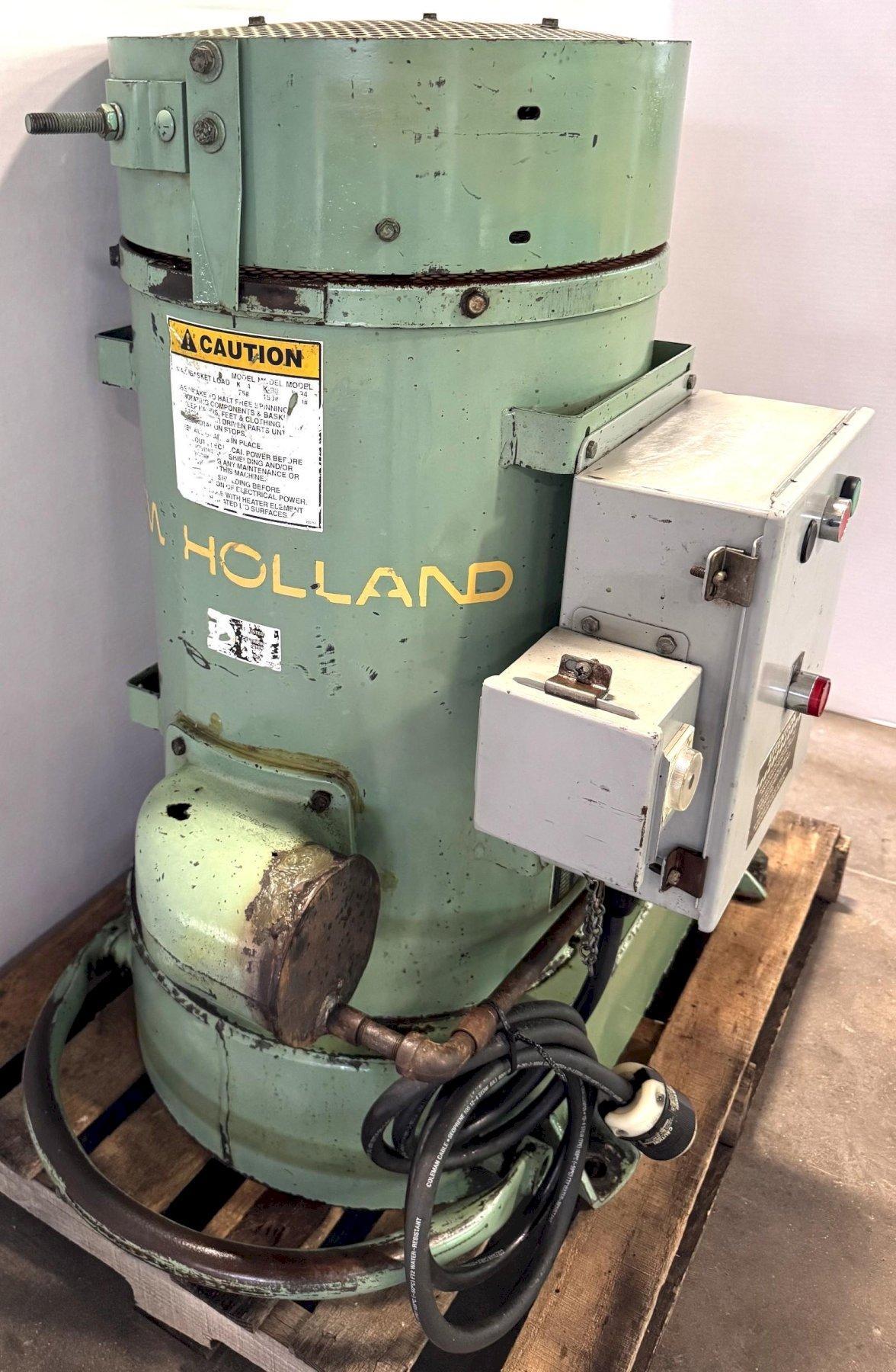 New Holland Ltd #K-24, spin dryer, 12" x 12" Basket, 75 Lb. Capacity, Heated, 1 HP - Image 6