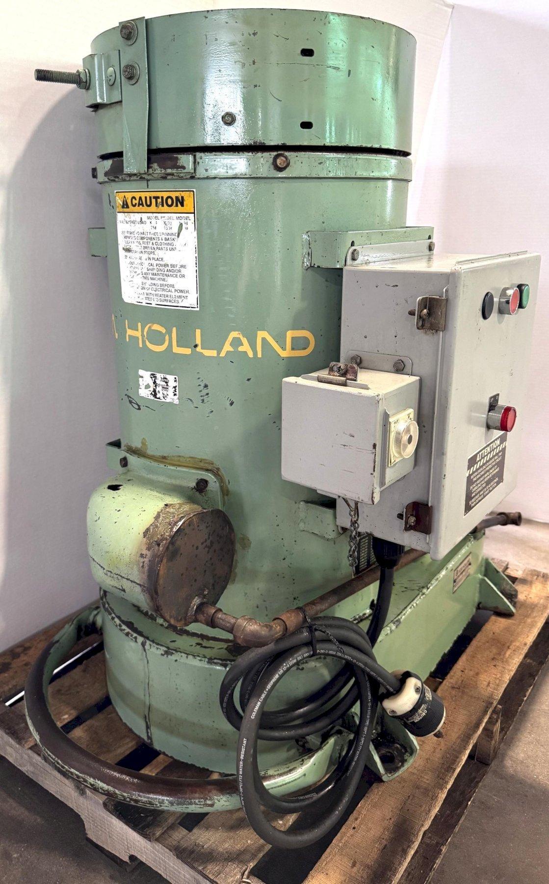 New Holland Ltd #K-24, spin dryer, 12" x 12" Basket, 75 Lb. Capacity, Heated, 1 HP - Image 8