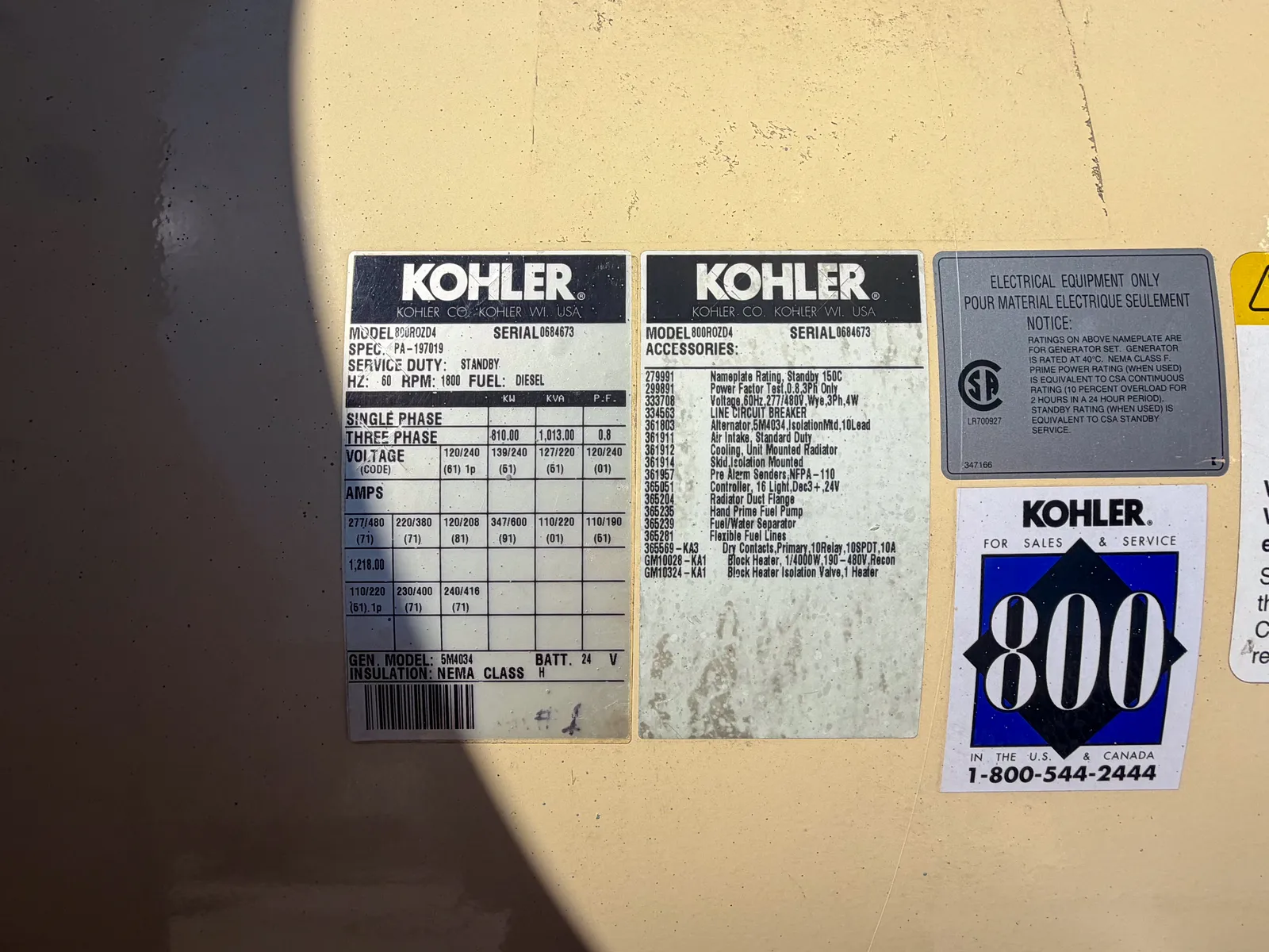 810 kW Kohler/Rehlko, Diesel generator, 699 hours, 277/480 Volts, 3 phase - Image 5