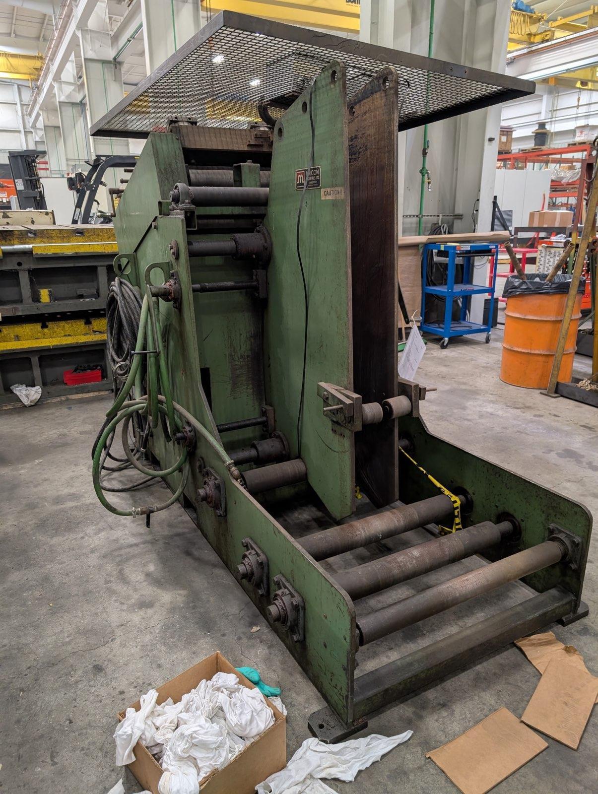 10000 lb. Mecon #100CCS-24, coil cradle & straightener comb, 24" W x .250" stock, (7) 4" diameter rolls - Image 2