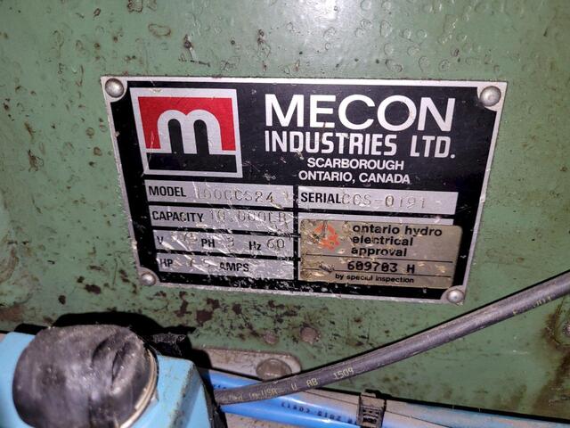 10000 lb. Mecon #100CCS-24, coil cradle & straightener comb, 24" W x .250" stock, (7) 4" diameter rolls - Image 4