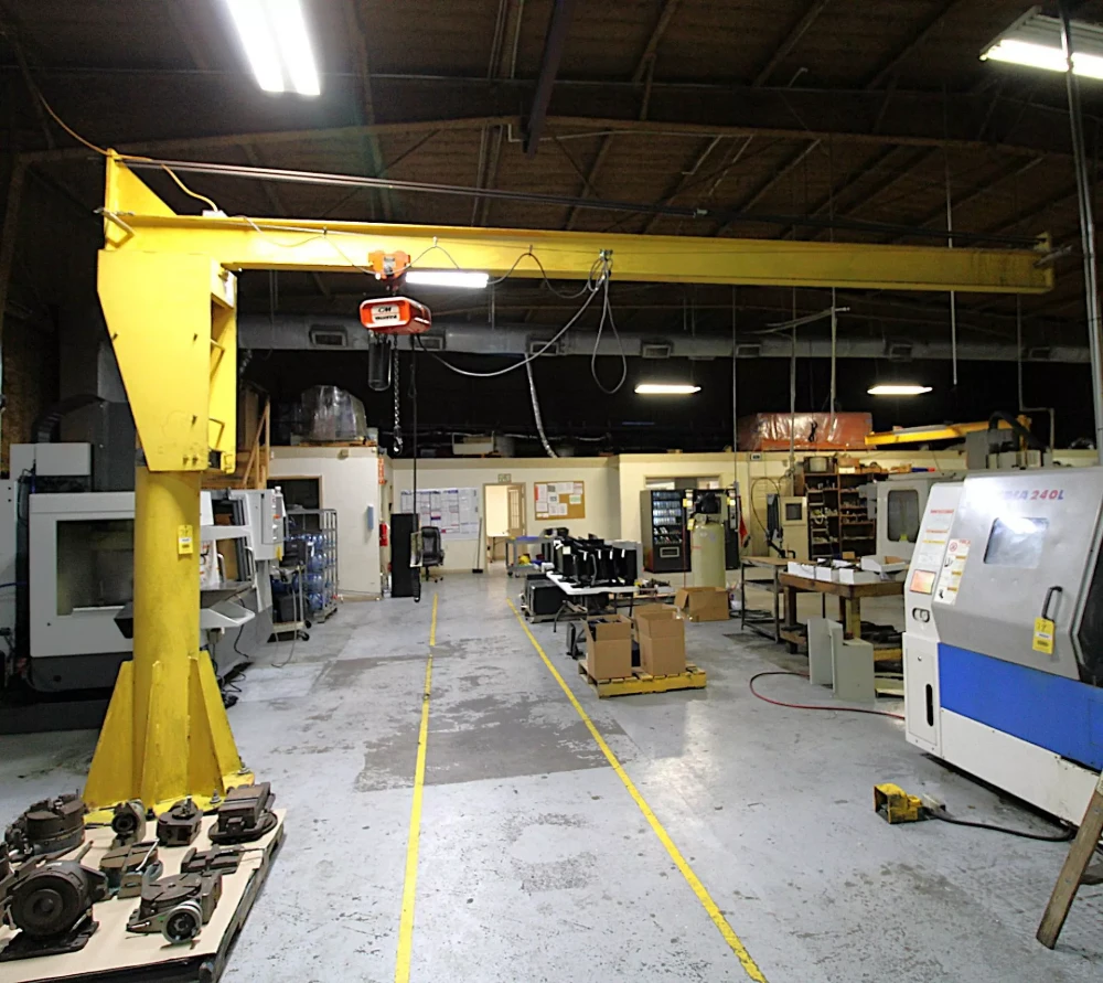 1 Ton, Jib with CM Hoist and Push Trolley, 18' Arm - Image 1