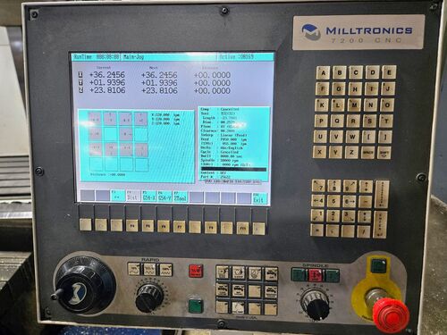 Milltronics #MB-30, CNC Vertical Bed Mill, 73" x24" table, 60" X, 30" Y, 28" Z, 4,000 RPM, BT 40, Centurion - Image 2