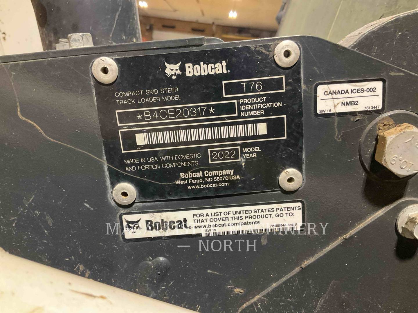 Bobcat T76, 2217 hours, S/N: B4CE20317, 2022 - Image 5