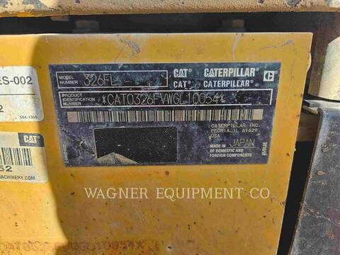 Caterpillar 326FL, 8999 hours, S/N: WGL10054, 2017 - Image 6