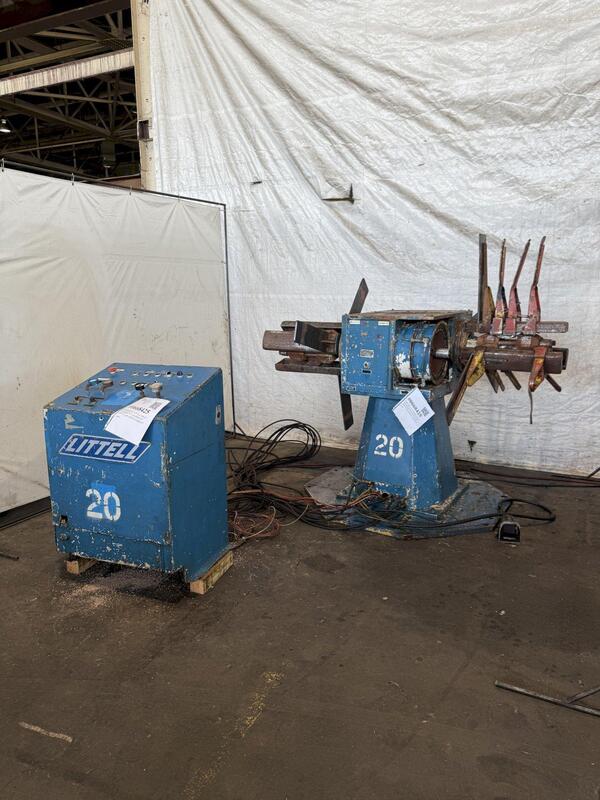 6000 lb. Littell #60-12, double end hydraulic uncoiler, 12" width, 60" outside dimensions, 16"-20" ID, 1974 - Image 1