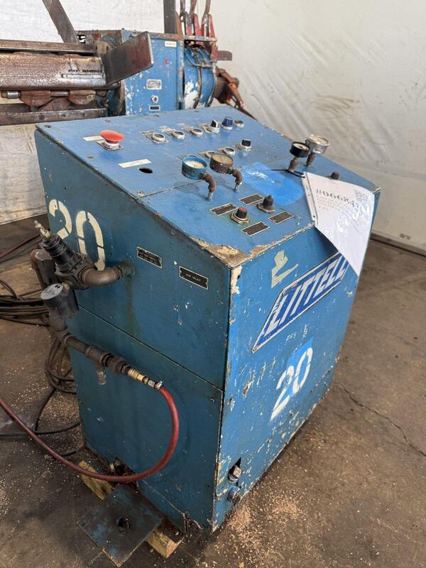 6000 lb. Littell #60-12, double end hydraulic uncoiler, 12" width, 60" outside dimensions, 16"-20" ID, 1974 - Image 4
